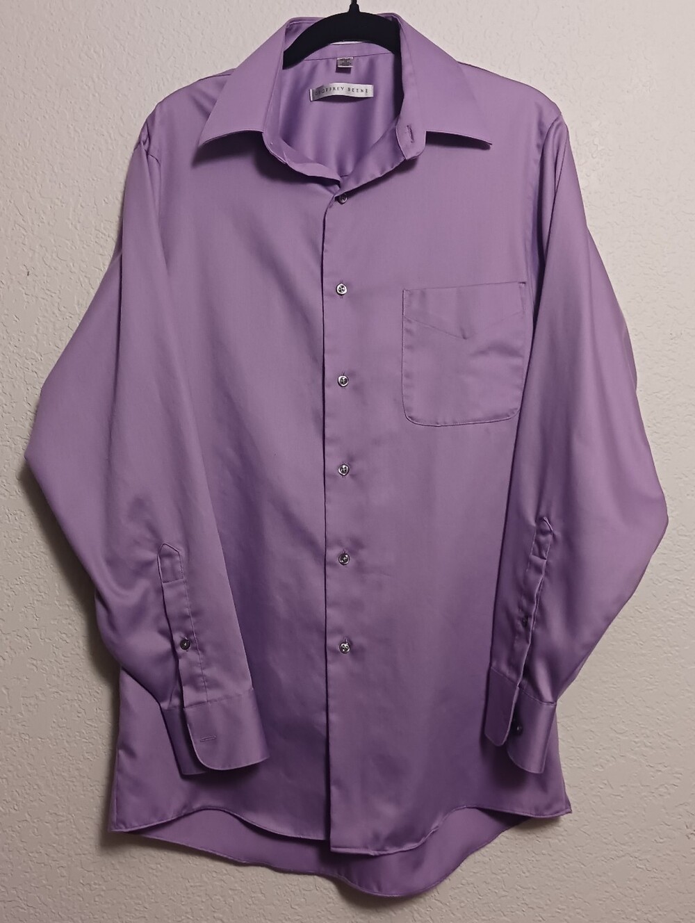 Geoffrey Beene Lavender Long-Sleeve Mens Dress Shirt